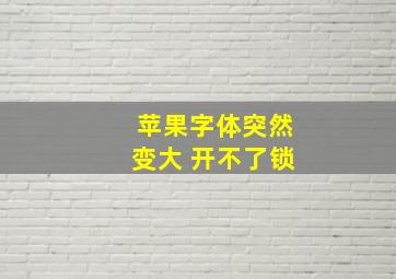 苹果字体突然变大 开不了锁